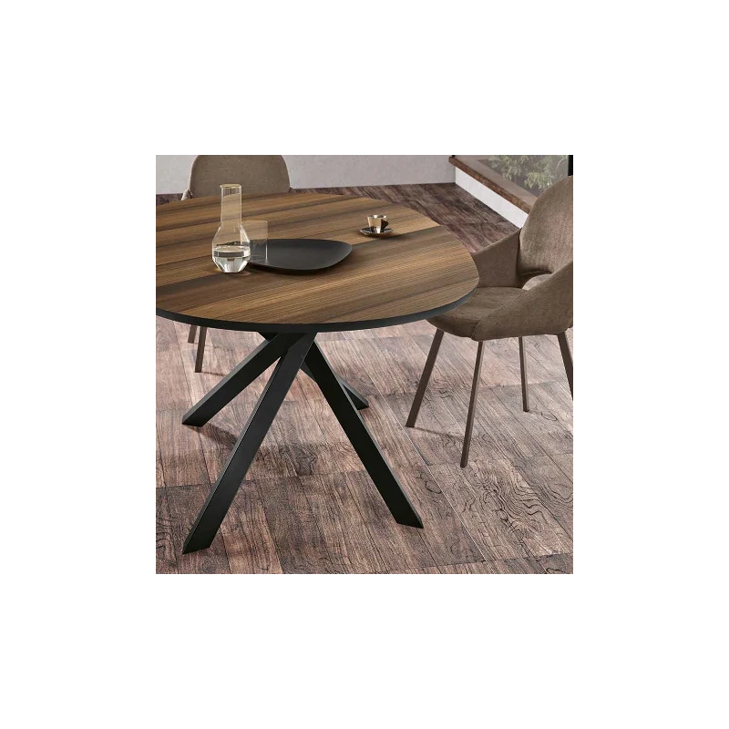 Capodarte - Ron Oval Table - Black / Eucalyptus