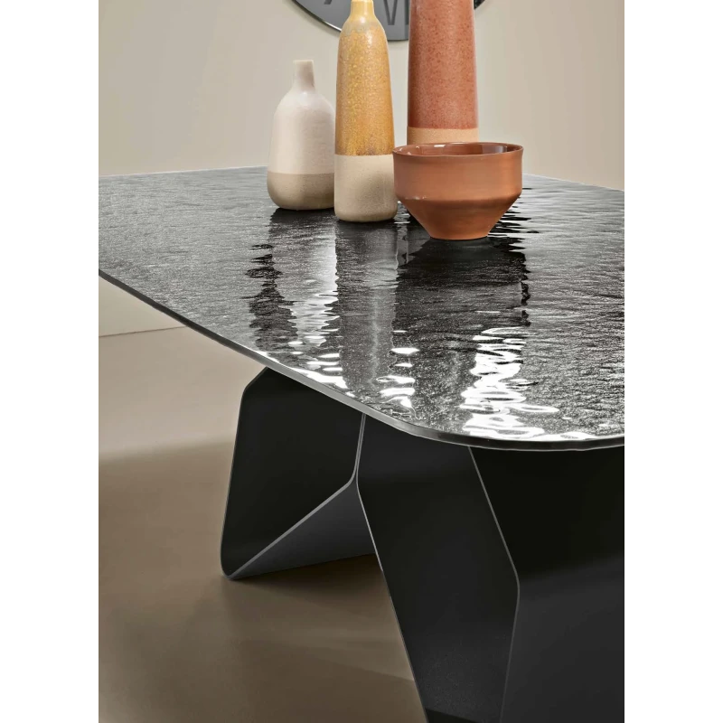 Capodarte - Swing Table - Black / Glass Top