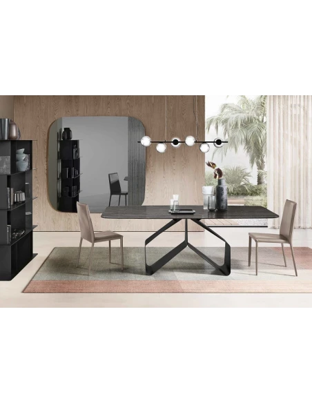 Capodarte - Swing Table - Black / Glass Top