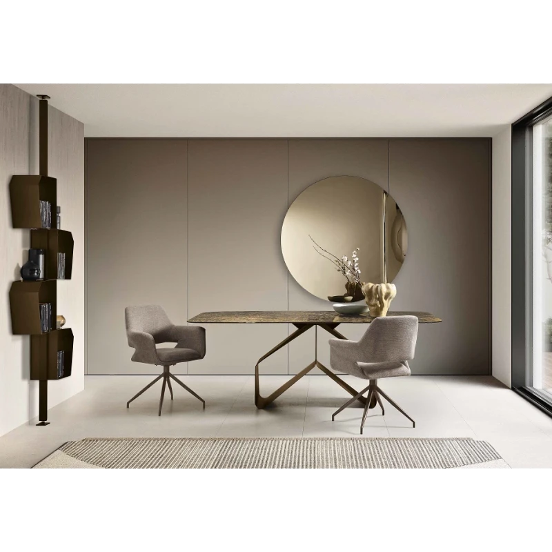 Capodarte - Swing Table - Bronze / Glass Top
