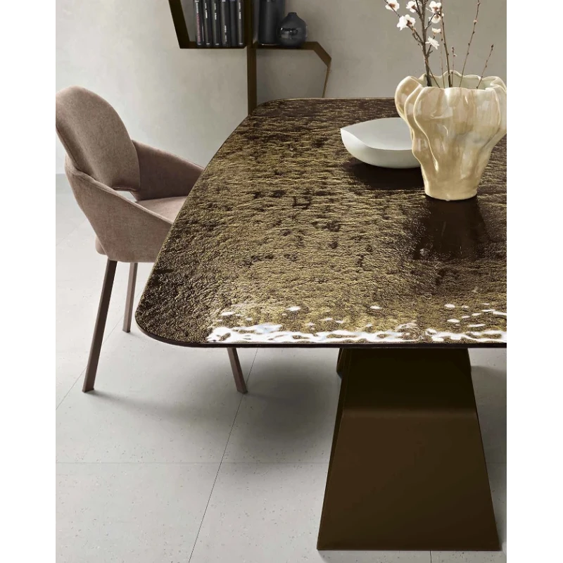 Capodarte - Swing Table - Bronze / Glass Top
