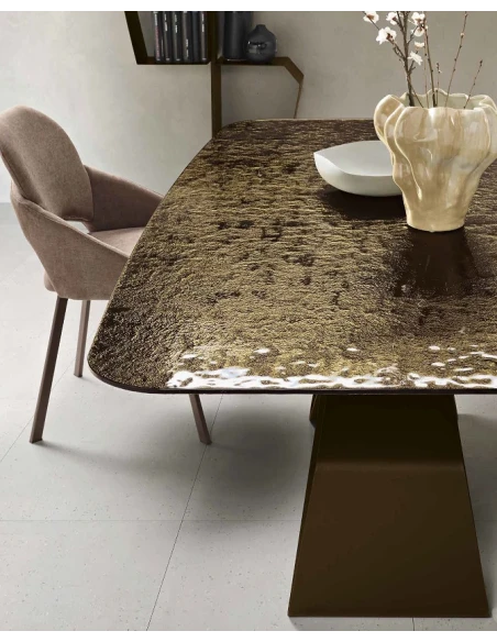 Capodarte - Swing Table - Bronze / Glass Top