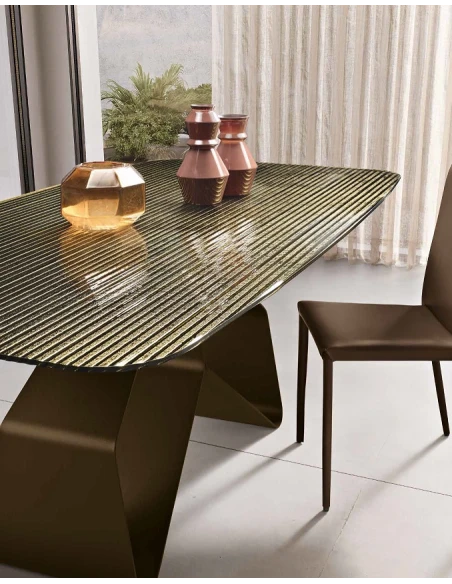 Capodarte - Swing Table - Bronze / Glass Top