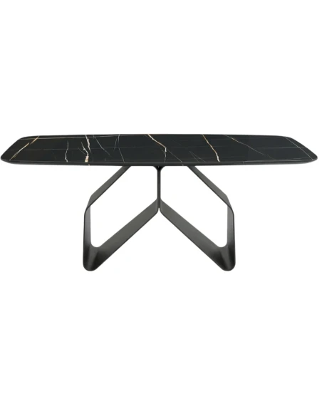 Capodarte - Swing Table - Black / Marble Effect Ceramic Top