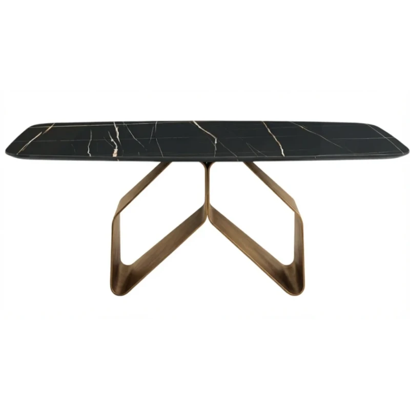 Capodarte - Swing Table - Bronze / Marble Effect Ceramic Top