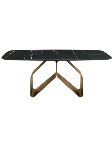 Capodarte - Swing Tavolo - Bronzo / Piano in Ceramica Effetto Marmo