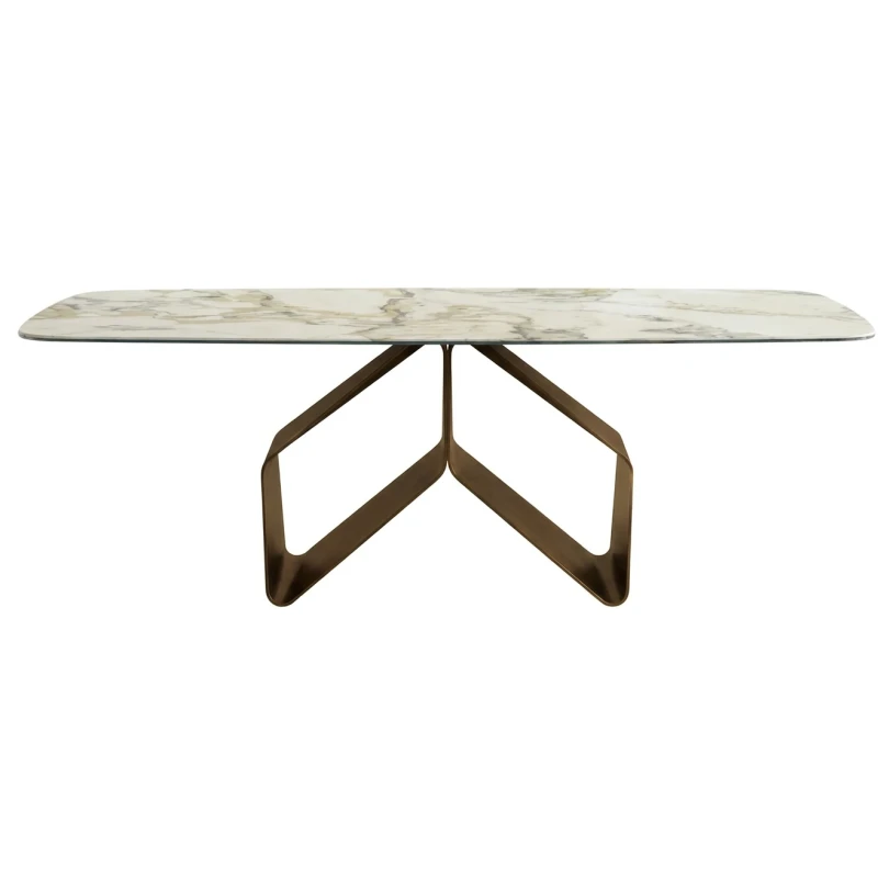 Capodarte - Swing Table - Bronze / Marble Effect Ceramic Top