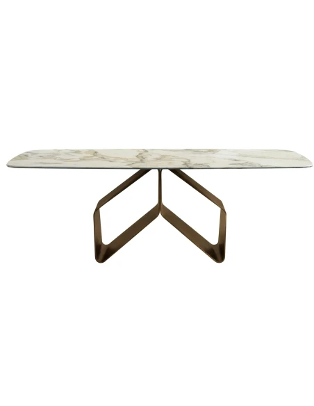 Capodarte - Swing Table - Bronze / Marble Effect Ceramic Top