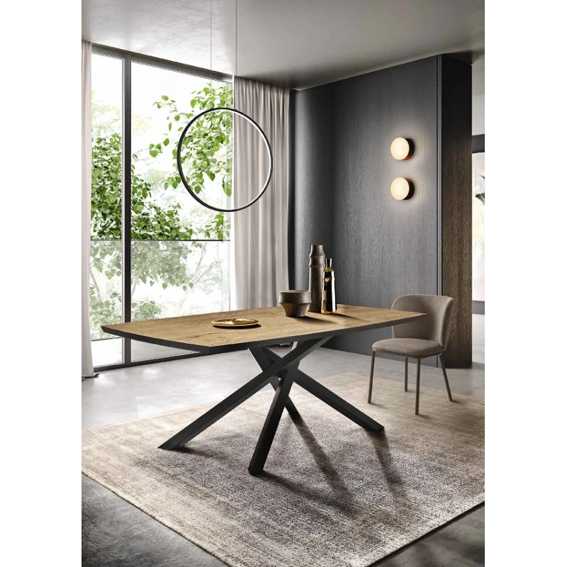 Capodarte - Floyd Fixed Table - Black / Raw Oak