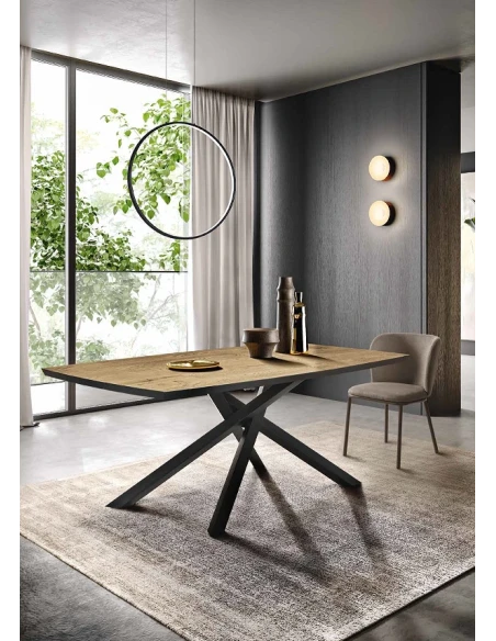 Capodarte - Floyd Fixed Table - Black / Raw Oak