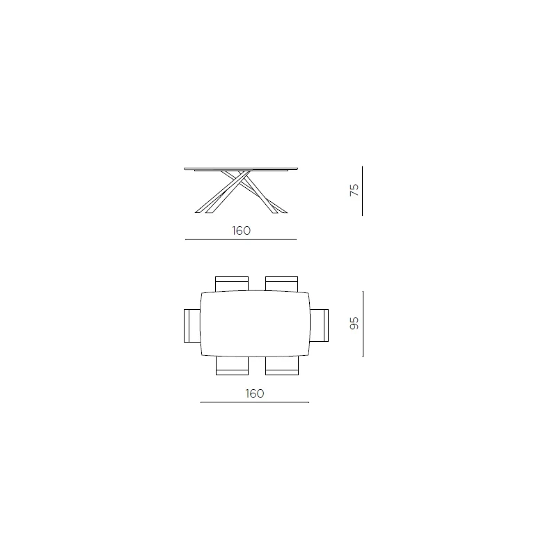 Capodarte - Floyd Fixed Table - Black / Thermal Oak