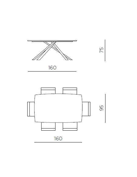 Capodarte - Floyd Fixed Table - Black / Thermal Oak