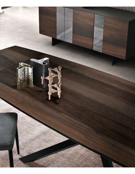 Capodarte - Floyd Extendable Table - Black / Thermal Oak