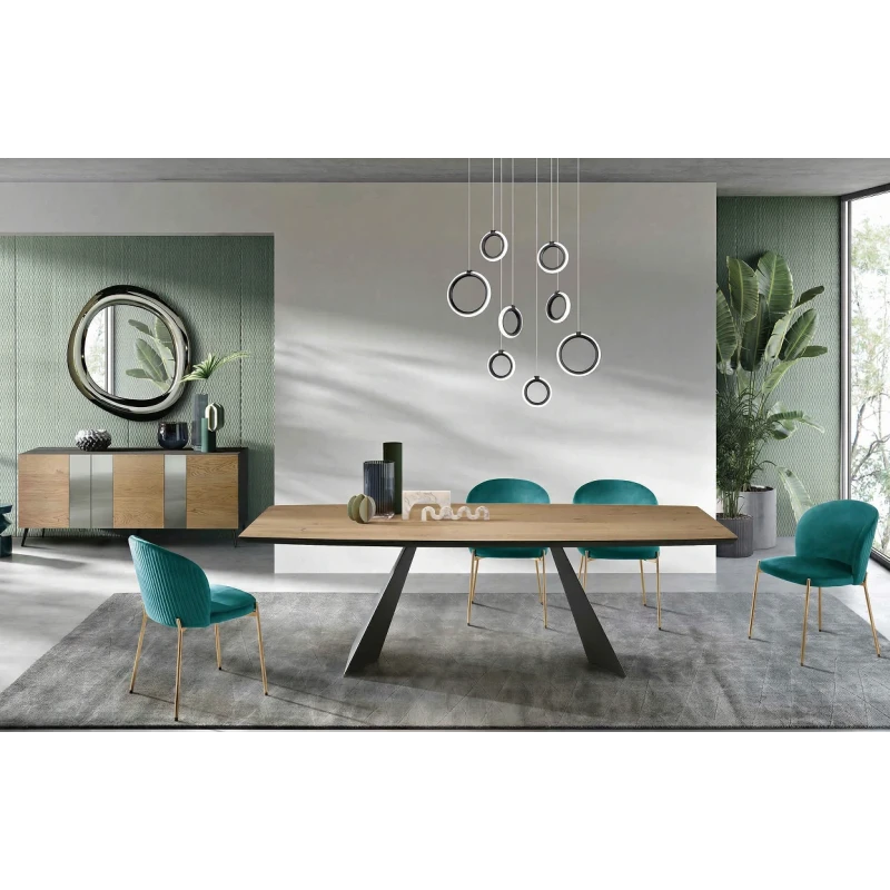 Capodarte - Gilmour Fixed Table - Black / Raw Oak