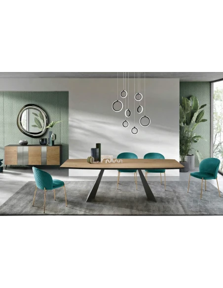 Capodarte - Gilmour Fixed Table - Black / Raw Oak