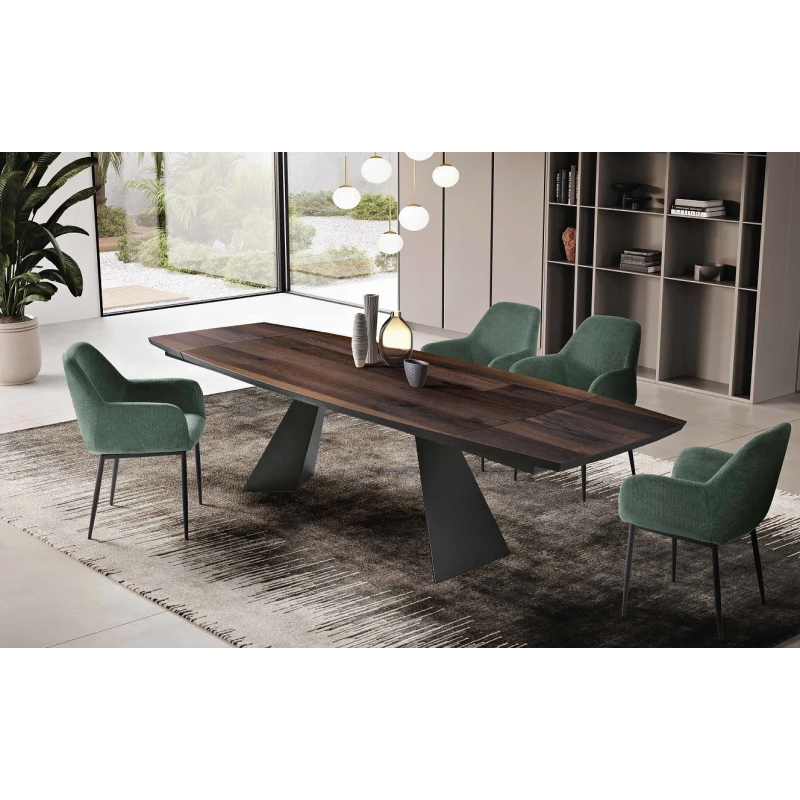 Capodarte - Gilmour Fixed Table - Black / Thermal Oak