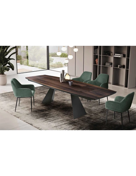Capodarte - Gilmour Tavolo Fisso - Nero / Rovere Termico