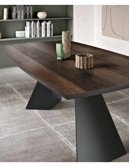 Capodarte - Gilmour Fixed Table - Black / Thermal Oak