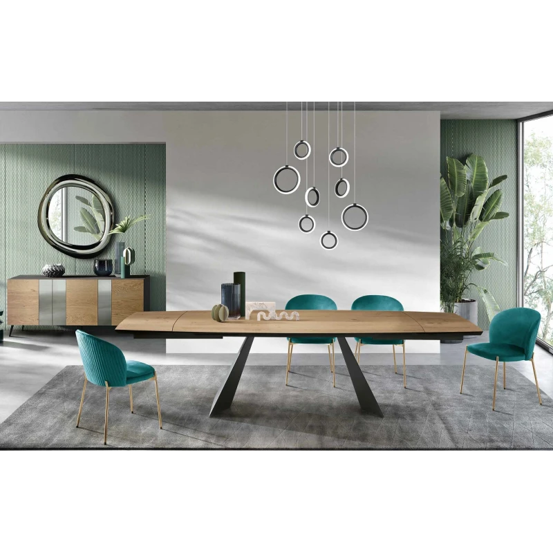 Capodarte - Gilmour Extendable Table - Black / Raw Oak