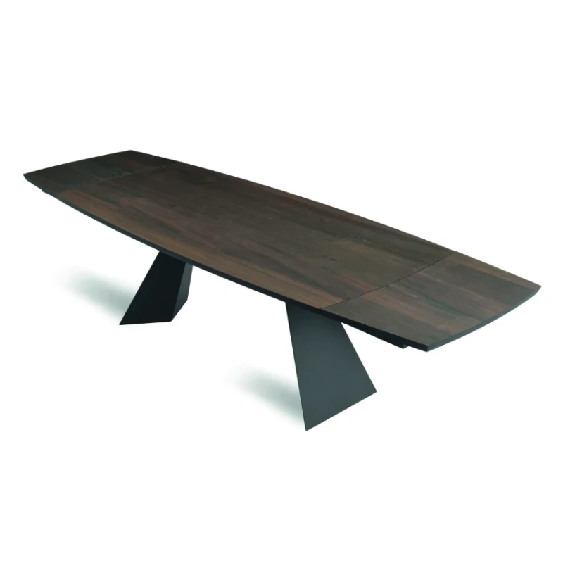 Capodarte - Gilmour Extendable Table - Black / Thermal Oak
