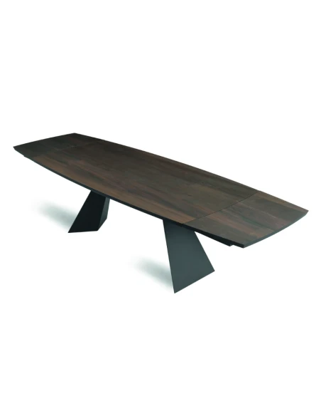 Capodarte - Gilmour Extendable Table - Black / Thermal Oak