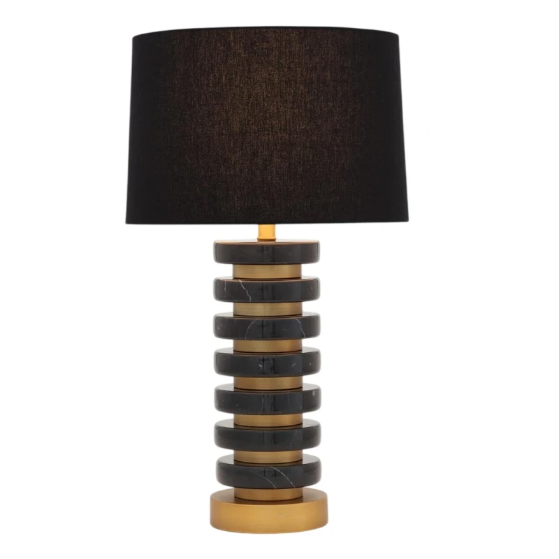 Henriette - Lampada da Tavolo Marmo Decò - Nero