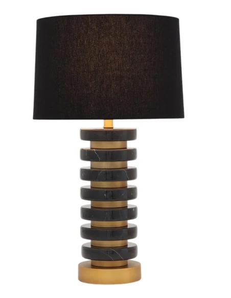 Henriette - Lampada da Tavolo Marmo Decò - Nero