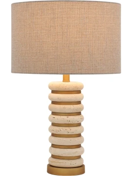 Henriette - Travertine Deco Table Lamp - Beige