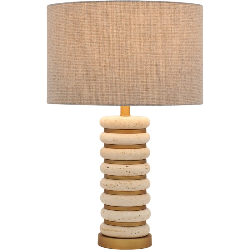 Henriette - Lampada da Tavolo Travertino Decò - Beige