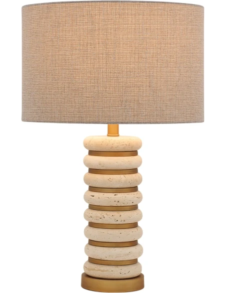 Henriette - Lampada da Tavolo Travertino Decò - Beige