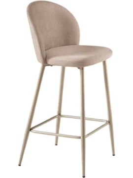 Capodarte - Meggie Sgabello Imbottito - Perla Beige / Tessuto Tortora
