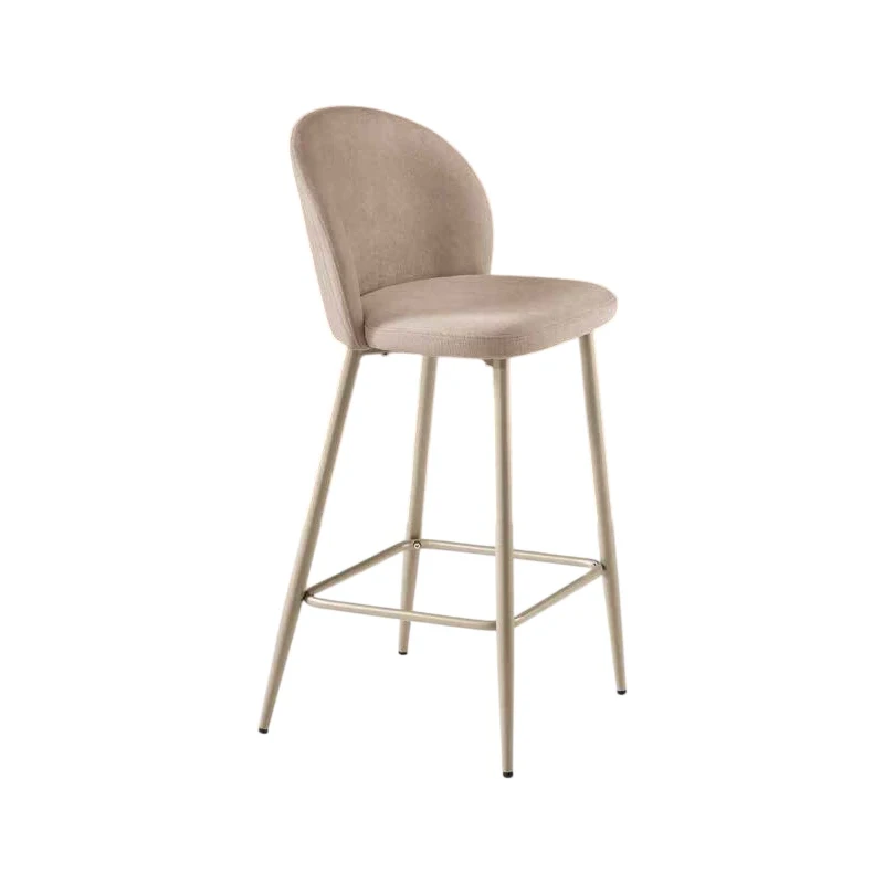 Capodarte - Meggie Upholstered Stool - Pearl Beige / Dove Grey Fabric