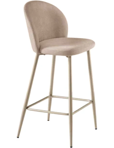 Capodarte - Meggie Sgabello Imbottito - Perla Beige / Tessuto Tortora
