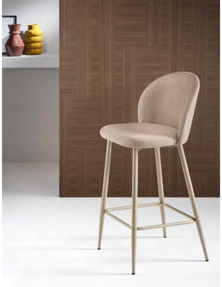 Capodarte - Meggie Upholstered Stool - Black / Yellow Fabric