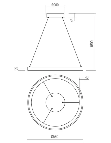Redo Group - Iconic Lampada a Sospensione Singola - Nero Opaco