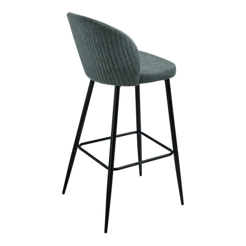 Capodarte - Meggie Upholstered Stool - Black / Anthracite Fabric