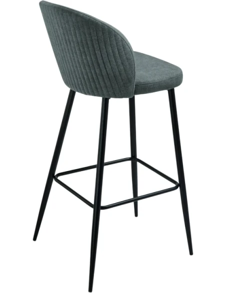 Capodarte - Meggie Upholstered Stool - Black / Anthracite Fabric