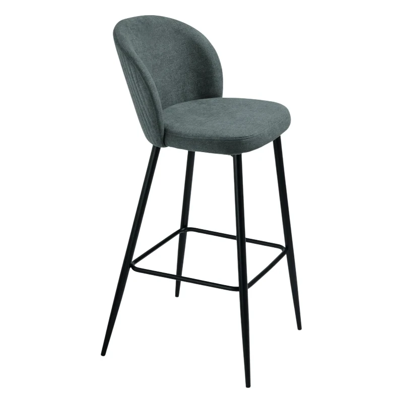 Capodarte - Meggie Upholstered Stool - Black / Anthracite Fabric