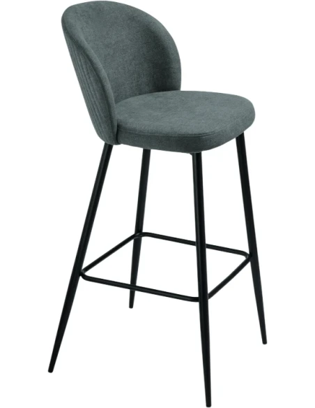 Capodarte - Meggie Upholstered Stool - Black / Anthracite Fabric