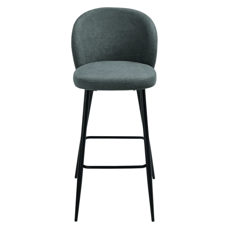 Capodarte - Meggie Upholstered Stool - Black / Anthracite Fabric
