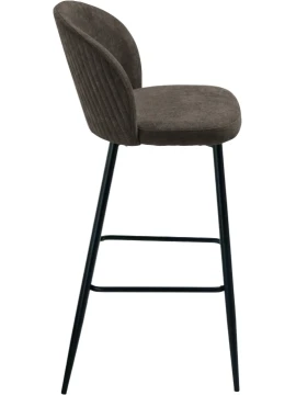 Capodarte - Meggie Upholstered Stool - Black / Brown Fabric