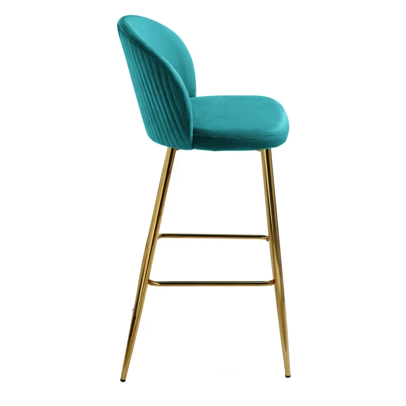 Capodarte - Megan Upholstered Stool - Gold / Topaz Velvet