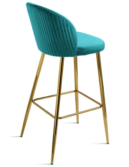 Capodarte - Megan Upholstered Stool - Gold / Topaz Velvet
