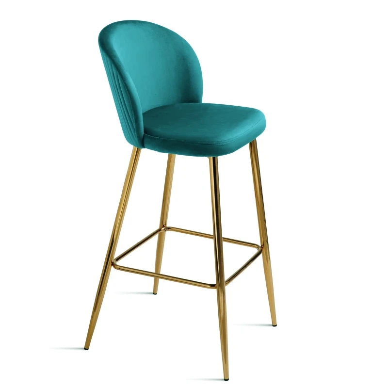 Capodarte - Megan Upholstered Stool - Gold / Topaz Velvet