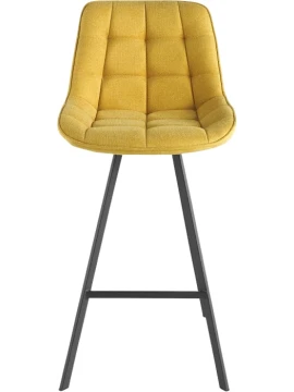 Capodarte - Friedic Upholstered Stool - Black / Yellow Fabric