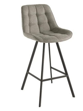 Capodarte - Friedic Upholstered Stool - Black / Light Grey Fabric