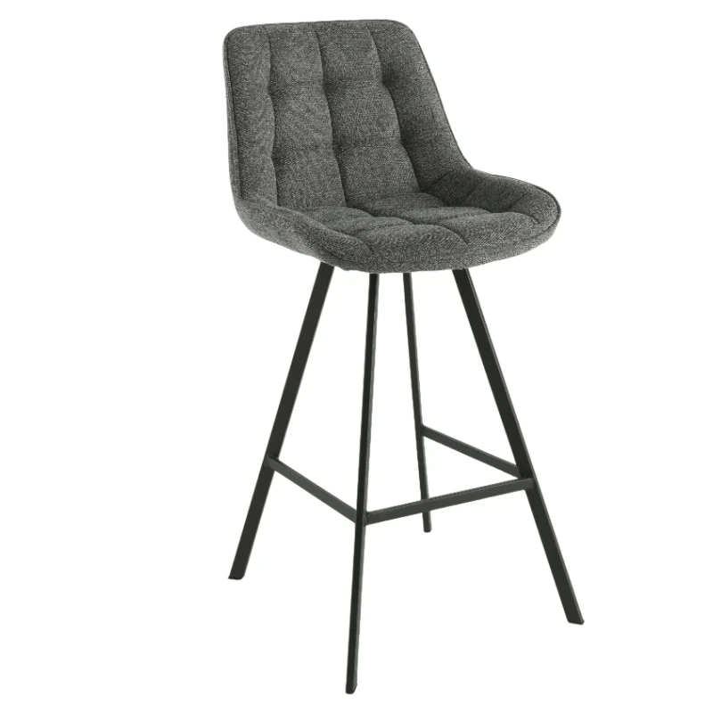 Capodarte - Friedic Upholstered Stool - Black / Smoke Grey Fabric