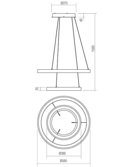Redo Group - Iconic Lampada a Sospensione Doppia - Bianco Opaco