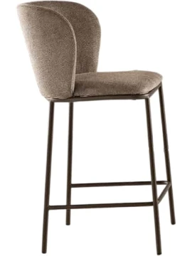 Capodarte - Evissa Upholstered Stool - Brown / Brown Fabric