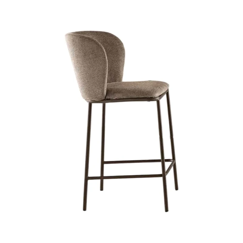 Capodarte - Evissa Upholstered Stool - Brown / Brown Fabric